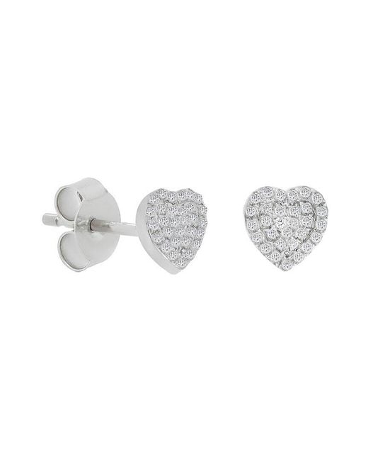Diana M White 14K 0.16 Ct. Tw. Diamond Earrings