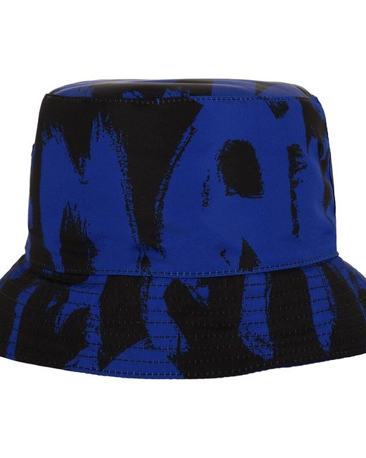 McQueen Blue Graffiti Straw Hat
