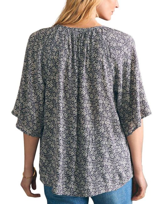 Faherty Brand Gray Amira Top