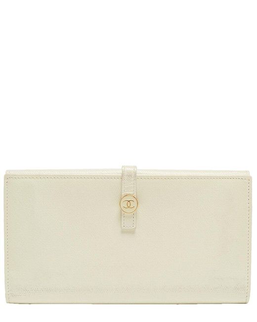 Chanel Natural Leather Single Flap Cc Flap French Continental Wallet (Authentic Pre-Owned)