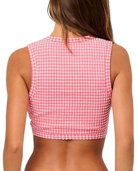 La Porte Red Danielle Twist-Front Bralette Top