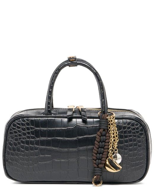 Dolce Vita Black Flyn Croco Satchel