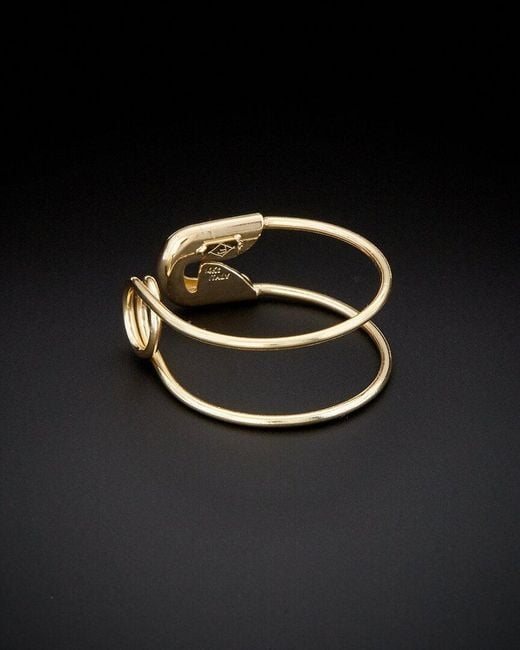 Italian Gold Black 14k Safety Pin Ring