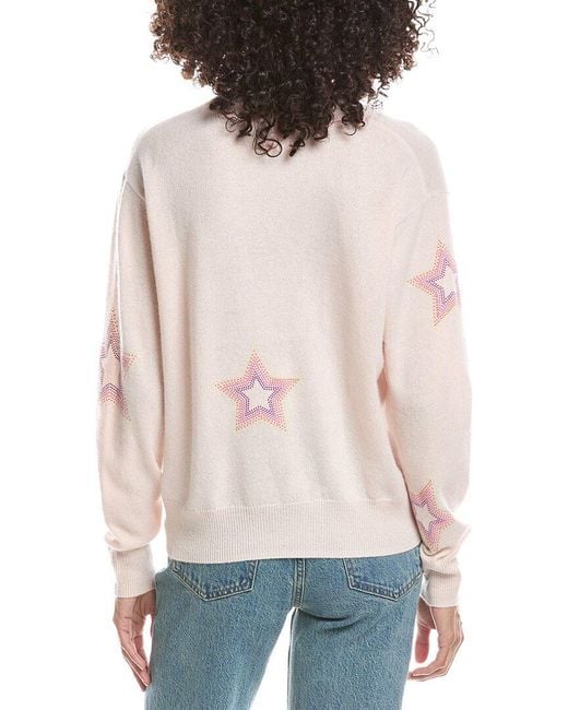 Brodie Cashmere White Star Dust Cashmere Sweater