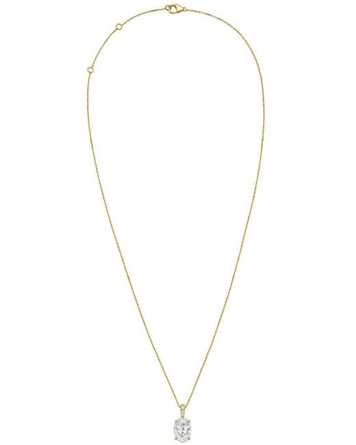 Diana M Metallic Diana M. 14K 3.15 Ct. Tw. Lab-Grown Diamond Pendant Necklace