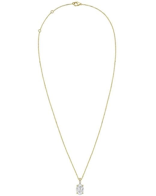 Diana M Metallic Diana M. 14K 4.20 Ct. Tw. Lab-Grown Diamond Pendant Necklace