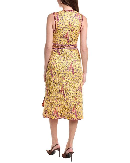 Etro Yellow Loto Midi Dress