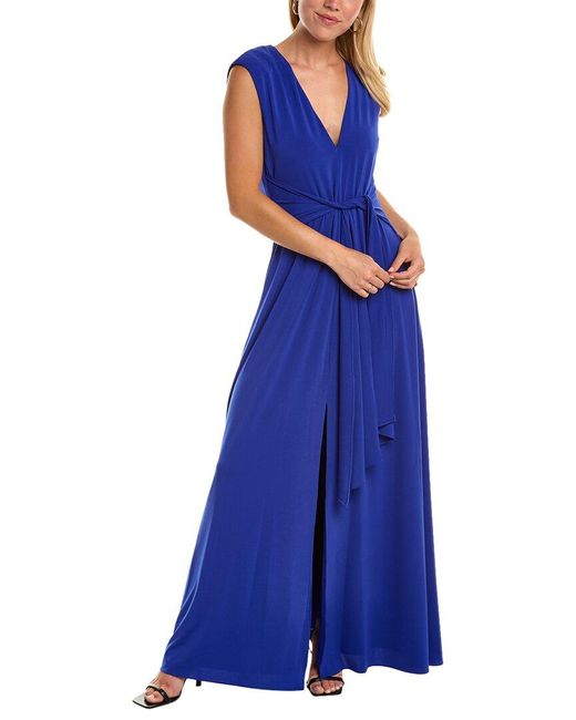 Halston Heritage Blue Luciana Gown