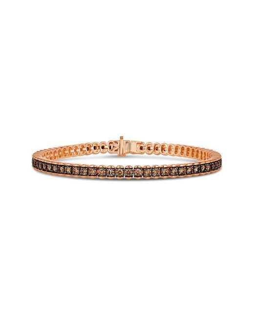 Le Vian White 14K Rose 3.65 Ct. Tw. Diamond & Tennis Bracelet