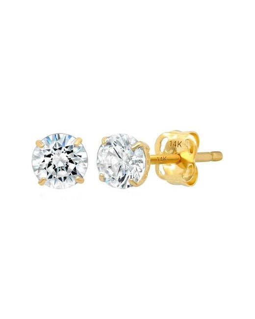 MaxColor Metallic 14K Cz Stud Earrings