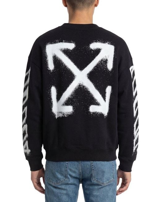 Off-White c/o Virgil Abloh Black Virgil Spray Arrow Crewneck Sweatshirt for men