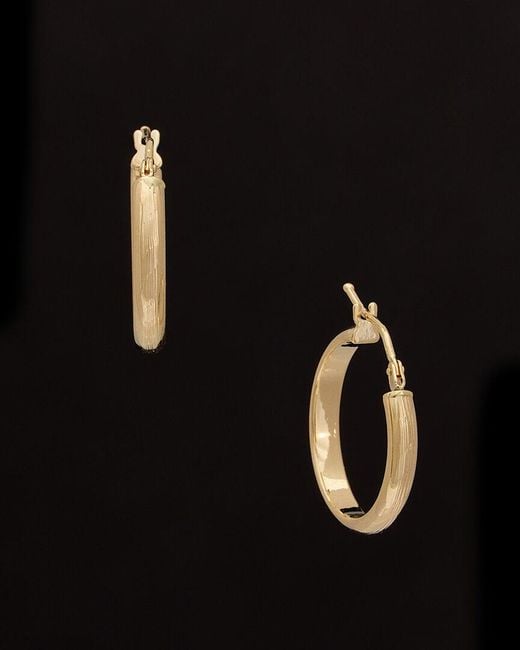 Italian Gold Black 14K Brushed Hoops
