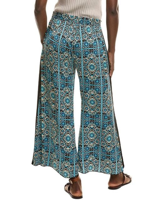 Johnny Was Blue Dolores Silk-Blend Pant