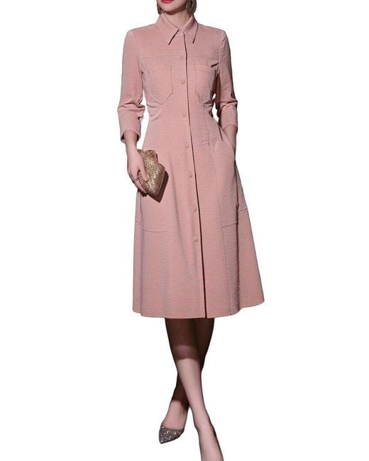 BRC By BURRYCO Pink Long Sleeve Shirt Dress