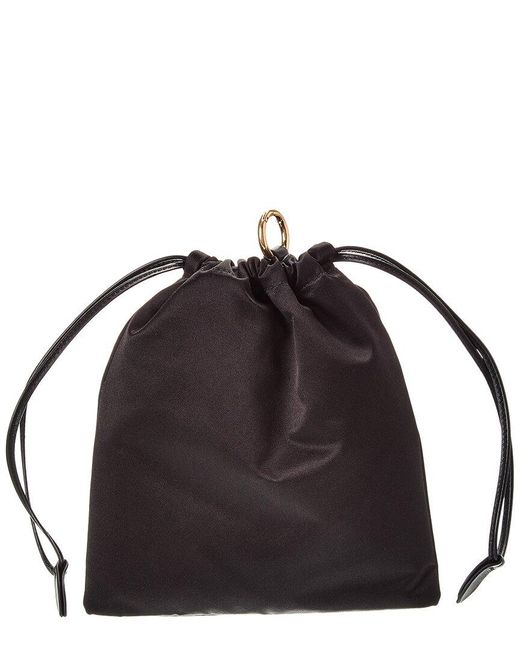 Miu Miu Black Logo Satin Pouch