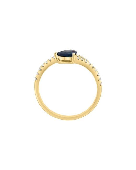 Effy Fine Jewelry Metallic 14K 0.66 Ct. Tw. Diamond & Sapphire Ring