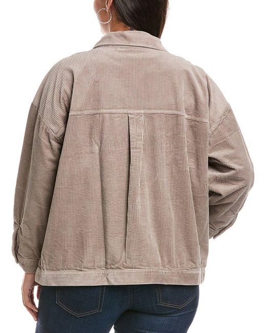 Eileen Fisher Brown Plus Classic Collar Jacket