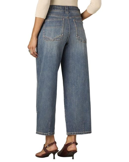 Wit & Wisdom Blue Mid Artisanal High Rise Barely Barrel Jean