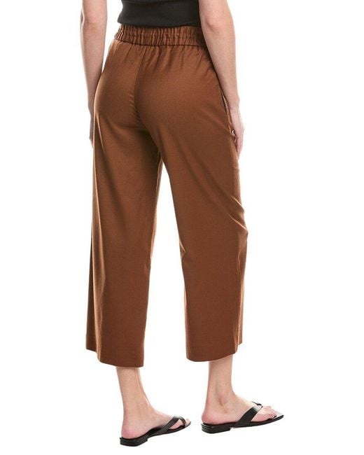 Fabiana Filippi Brown Loose Fit Cropped Wool-Blend Trouser