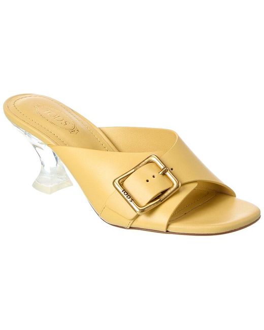 Tod's White Leather Mule