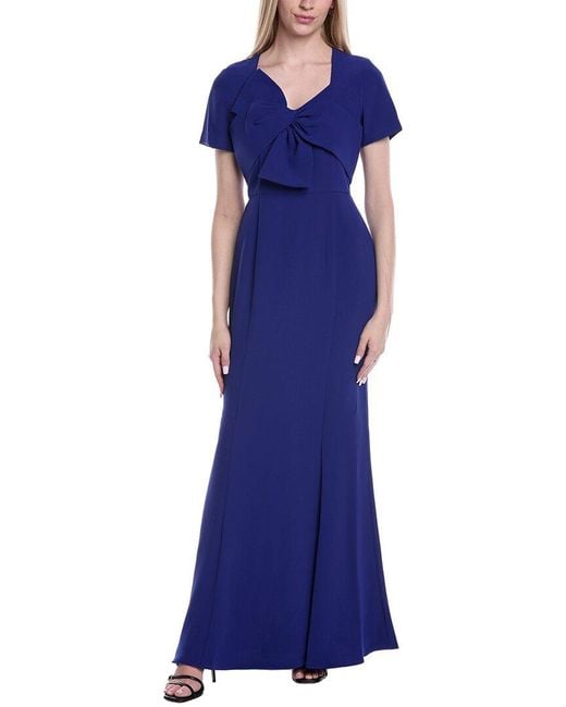 Shani Blue Crepe Gown