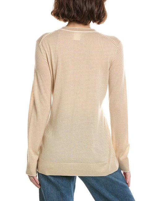 Lafayette 148 New York Natural Cashmere Button Front Cardigan