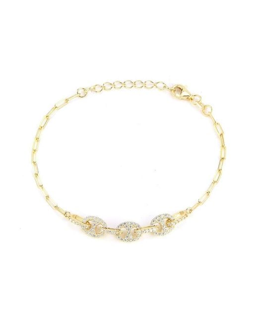 Glaze Jewelry White 14K Over Cz Bracelet