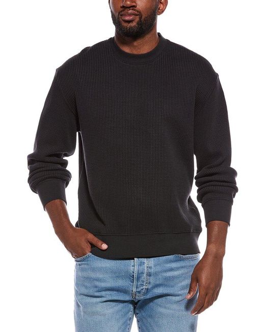 Madewell Black Waffle Knit Crewneck Sweatshirt for men