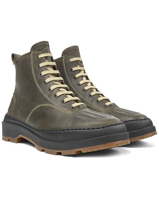 Camper Gray Brutus Trek Leather Medium Lace Boot for men