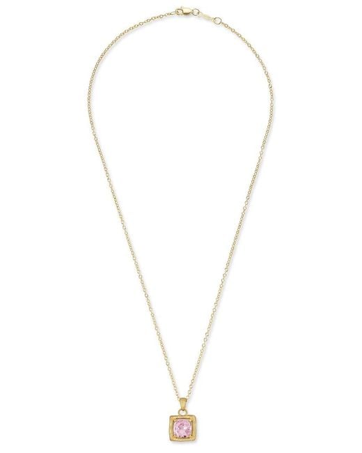 Reiss Metallic 14K 2.00 Ct. Tw. Rose Quartz Necklace