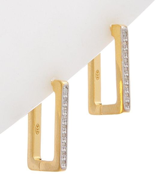 Meshmerise Metallic 18K Over 0.15-0.18 Ct. Tw. Diamond Earrings