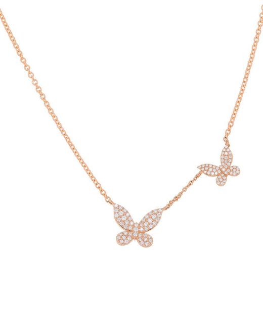Diana M Metallic 14k Rose Gold 0.33 Ct. Tw. Diamond Necklace