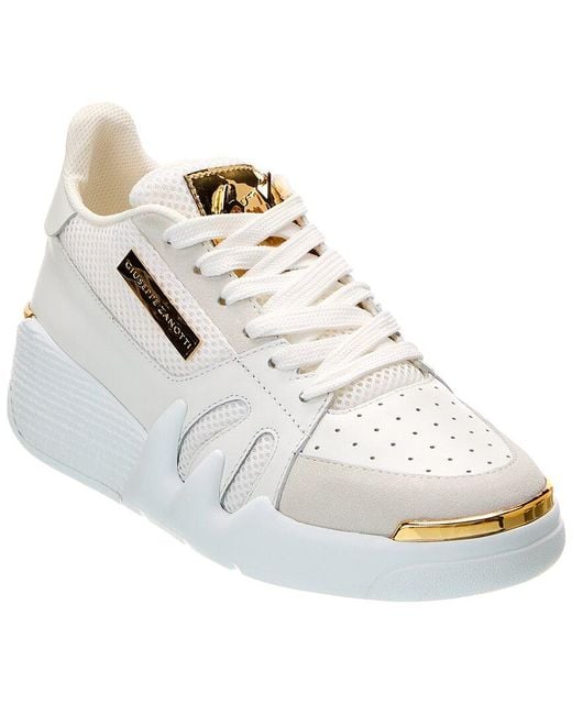 Giuseppe Zanotti White Talon Leather & Mesh Sneaker