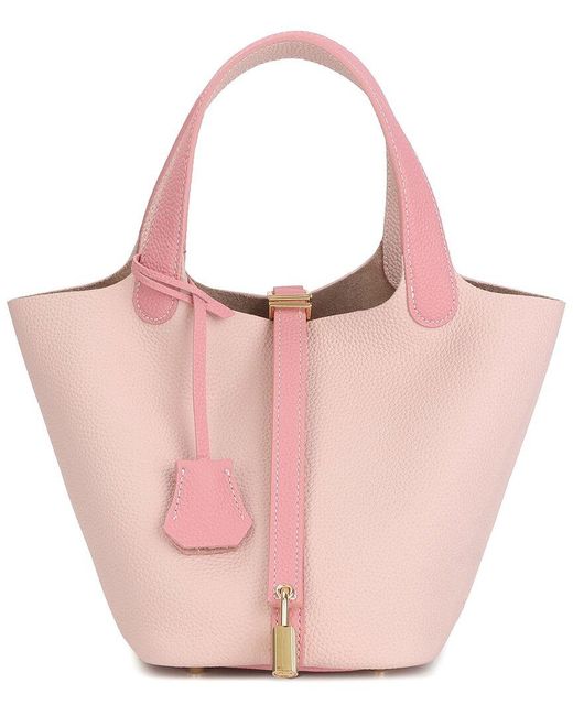 Tiffany & Fred Paris Pink Leather Top Handle Satchel