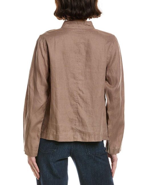 Eileen Fisher Brown Petite Button Jacket