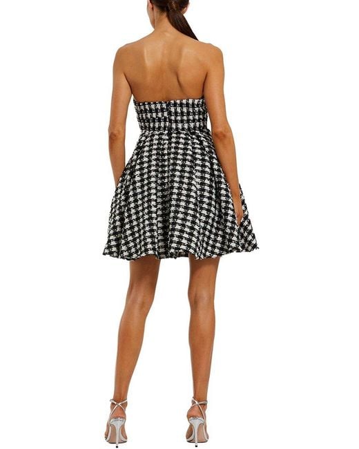 Mac Duggal Black Boucle Strapless Mini Dress