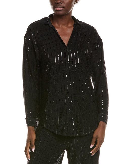 Anne Klein Black Pinstripe Tunic