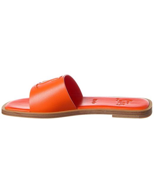 Christian Louboutin Orange Cl Mule Leather Sandal