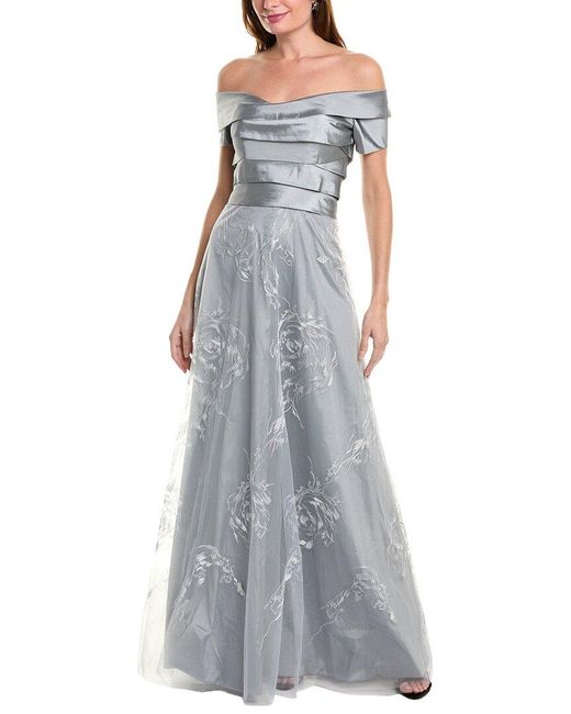 Rene Ruiz Gray Sequin Gown