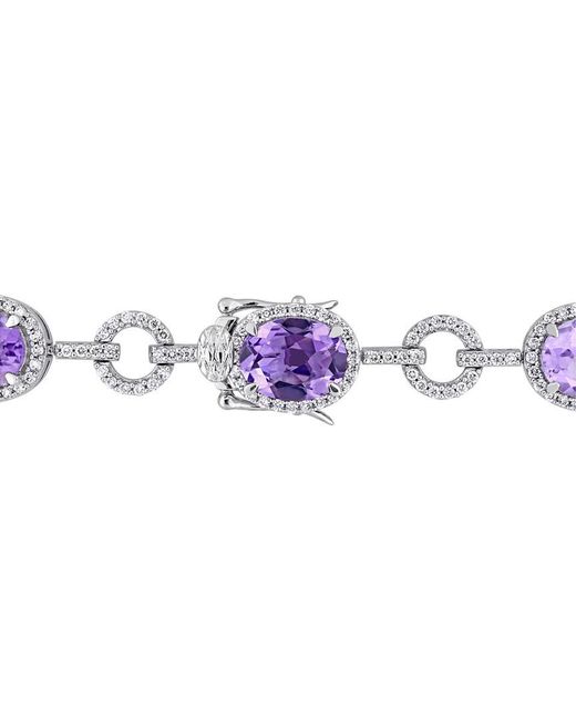 Diamond Select Cuts White 14K 15.54 Ct. Tw. Diamond & Amethyst Bracelet