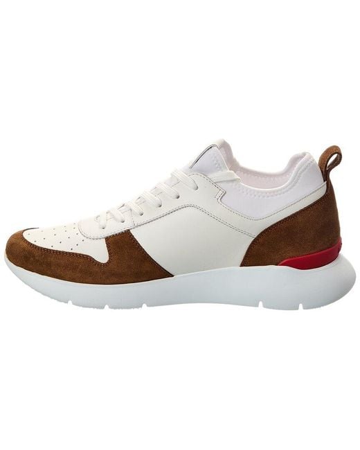 Isaia White Amalfi Leather Sneaker for men