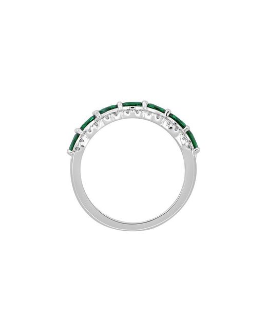Brilliant Bloom Green 14K 0.50 Ct. Tw. Lab-Grown Diamond & Emerald Ring