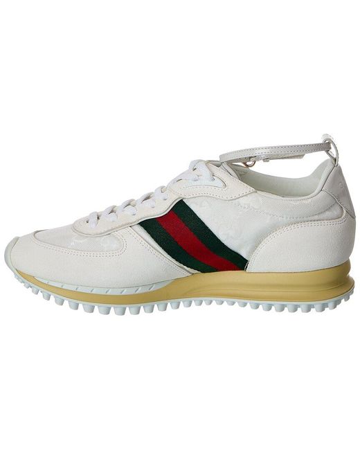 Gucci White Re-Motion Gg Nylon & Suede Sneaker