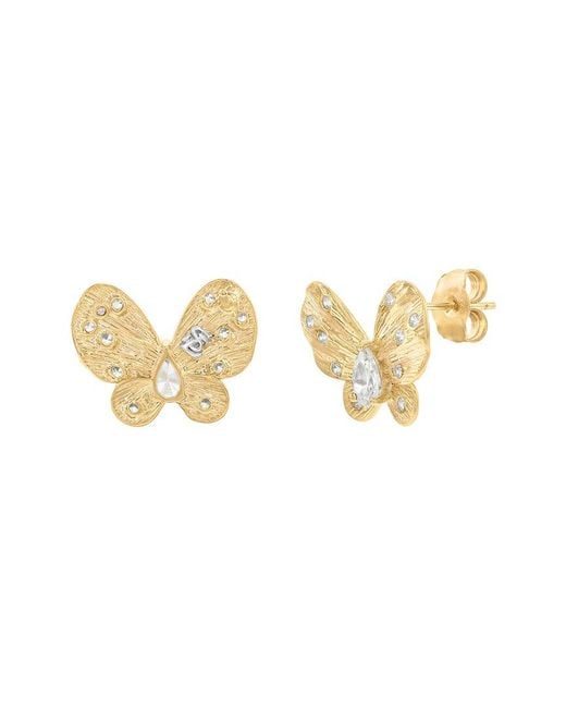 Suzy Levian CZ Jewelry Metallic Suzy Levian Cz Stud Earrings