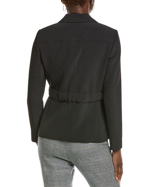 Kenneth Cole Black Belted Patch Pocket Jacket