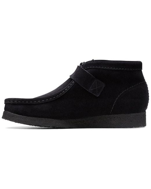 Clarks Black Wallabt Buckle Suede Bootie