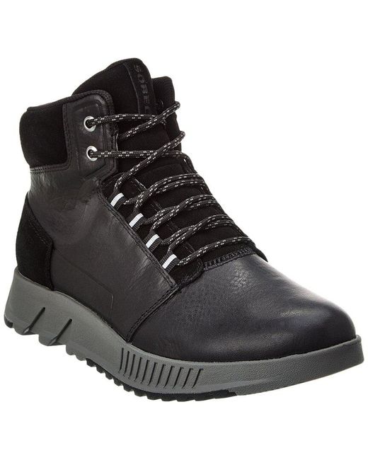 Sorel Black Mac Hill Lite Mid Waterproof Leather Boot for men