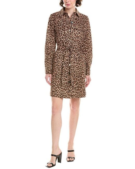 Anne Klein Brown Tie Waist Shirtdress