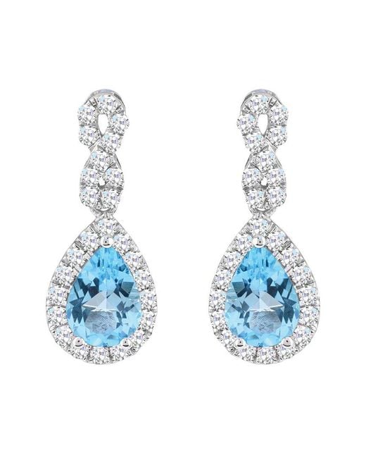 Gemstones Blue 1.70 Ct. Tw. Topaz Drop Earrings