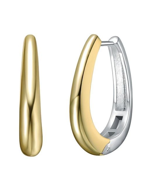 Genevive Jewelry Metallic Rachel Glauber Plated Hoop Earrings